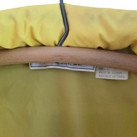 Vintage L.L. Bean Aspen Anorak Yellow Nylon Jacket Mens Large Packable Hooded - Picture 8 of 10